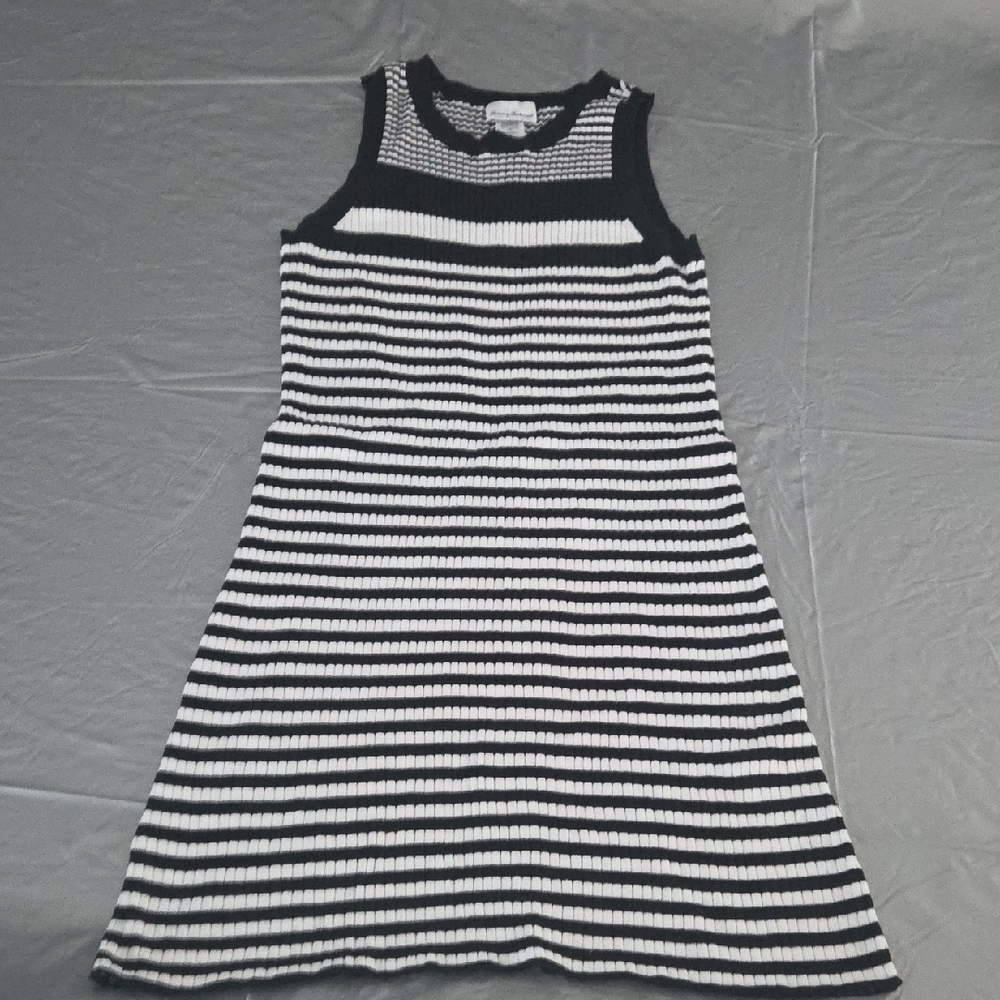 Tommy Bahama Black & White Striped Knit Tank Mini Dress